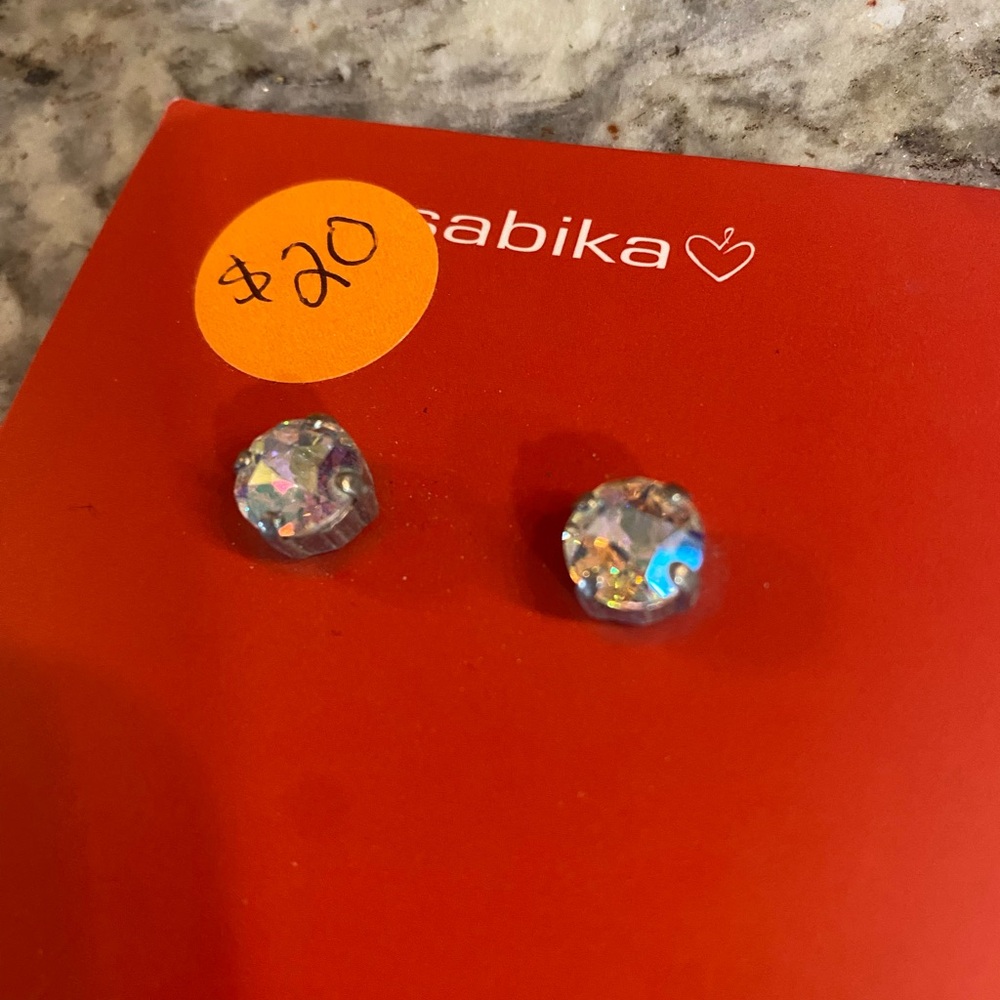 Sabika Iridescent Crystal Earrings Iridescent New